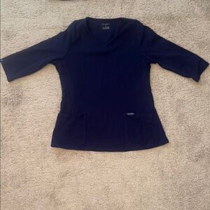Women's Navy Jaanuu 3/4 sleeve scrub Top